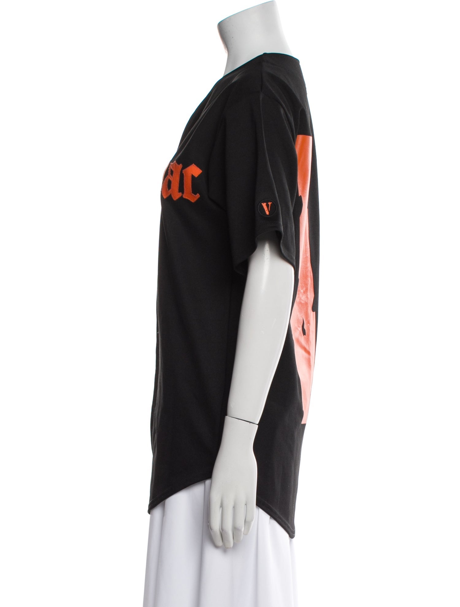 Vlone x Tupac Baseball Jersey Graphic Print T-Shirt