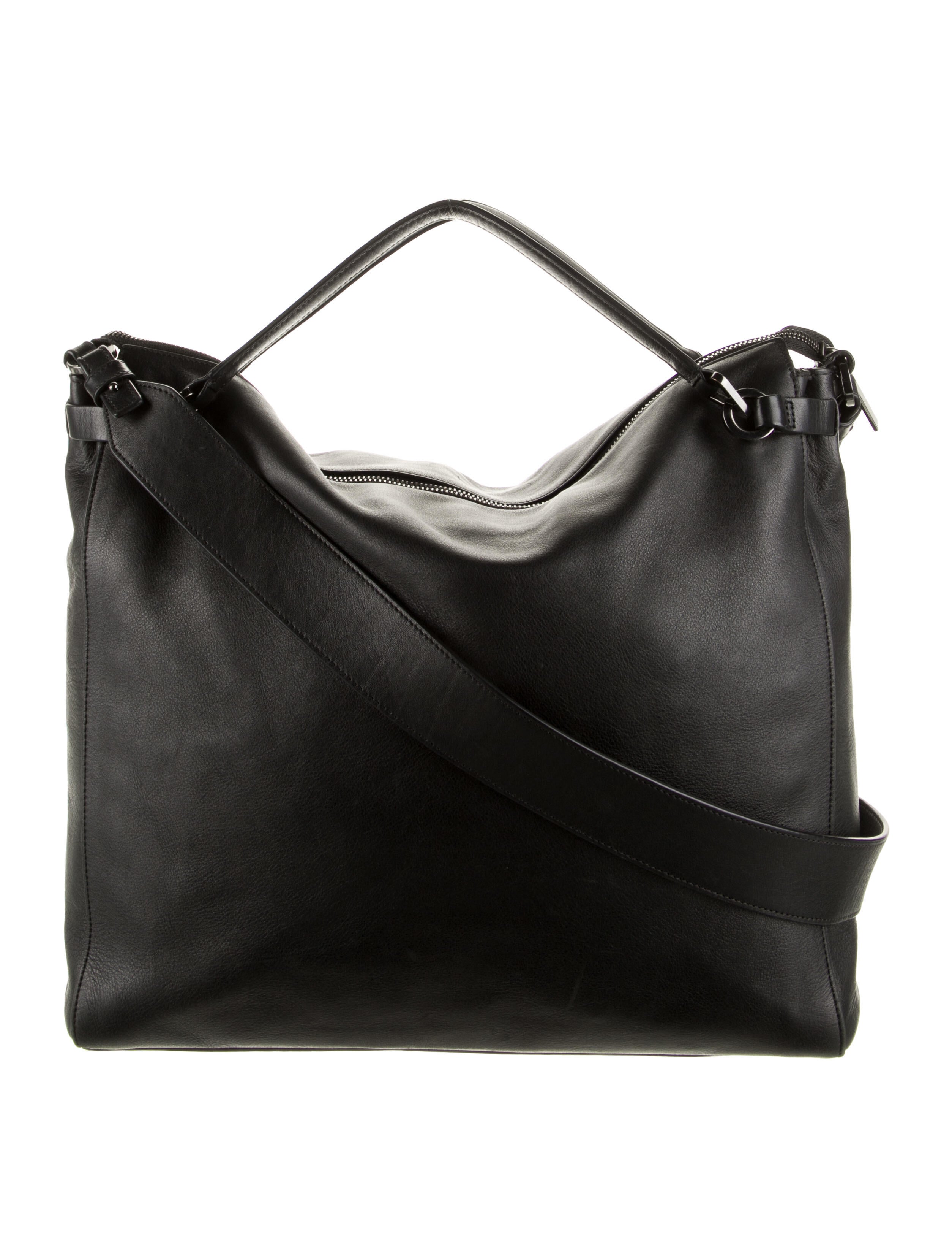 Vince Textured Leather Shoulder Bag Black Shoulder Bags, Handbags