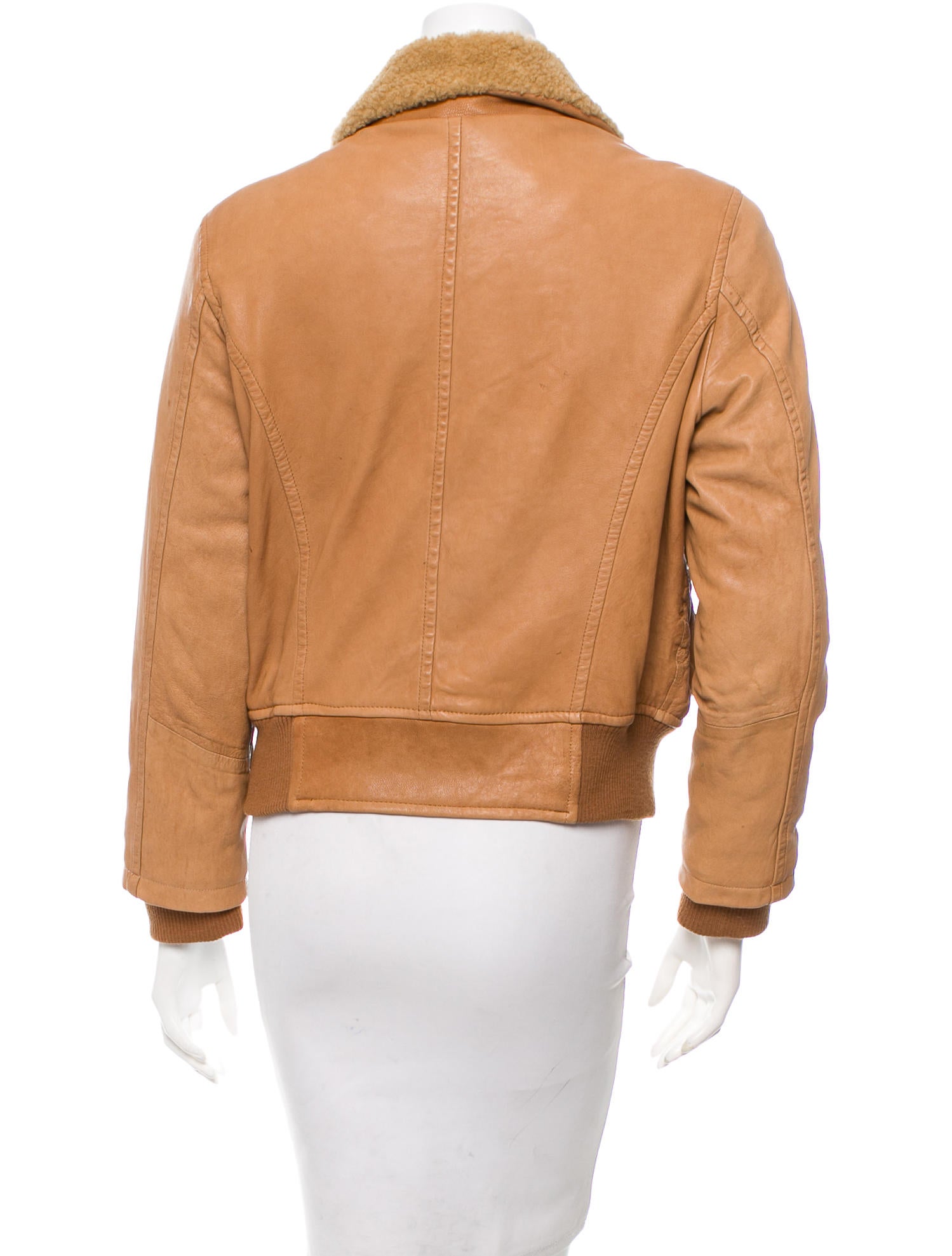 Vince Leather Bomber Jacket Clothing WVN23023 The RealReal