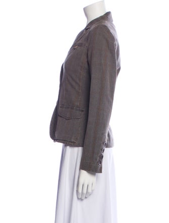 Vince Plaid Print Blazer