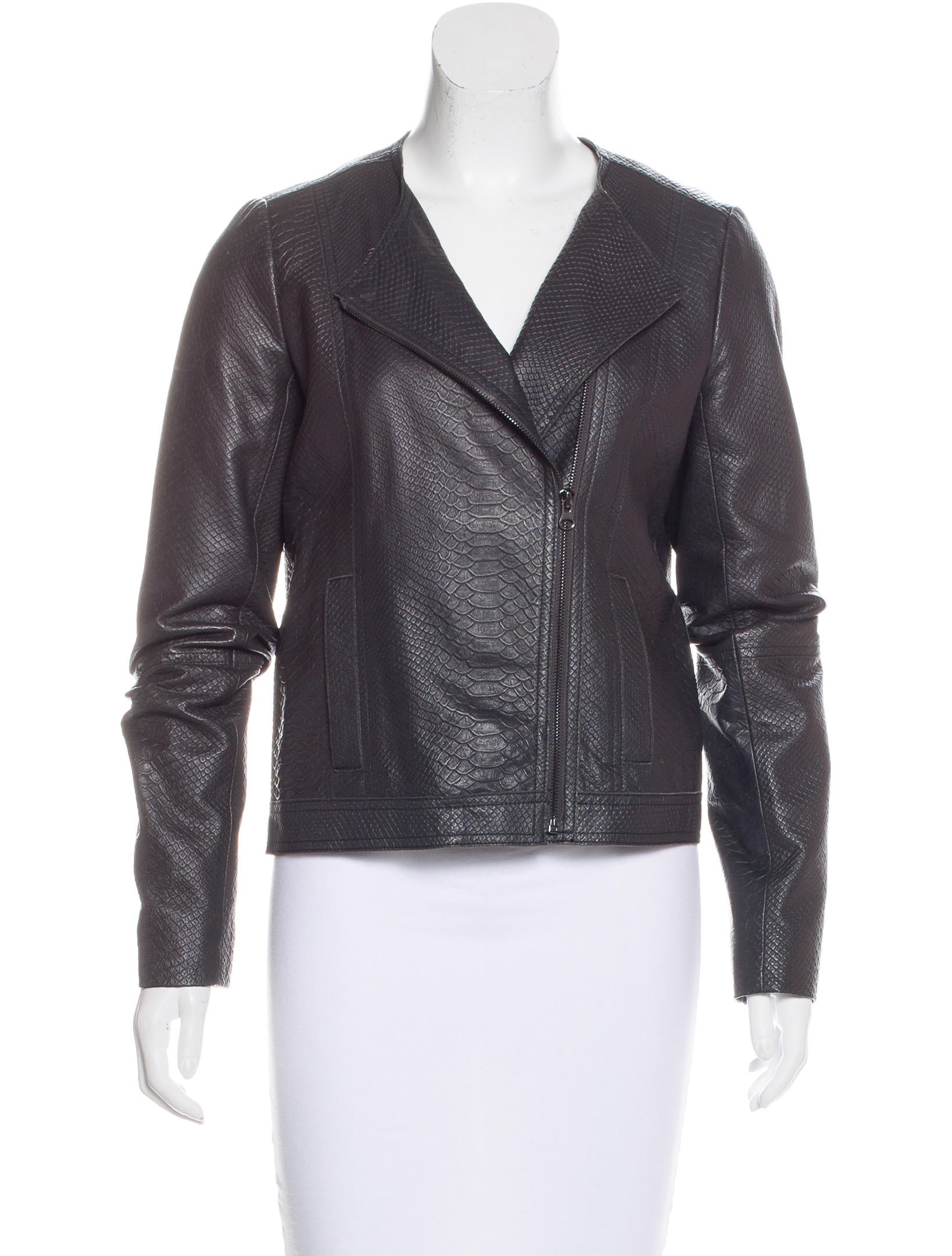Vince Embossed Leather Jacket