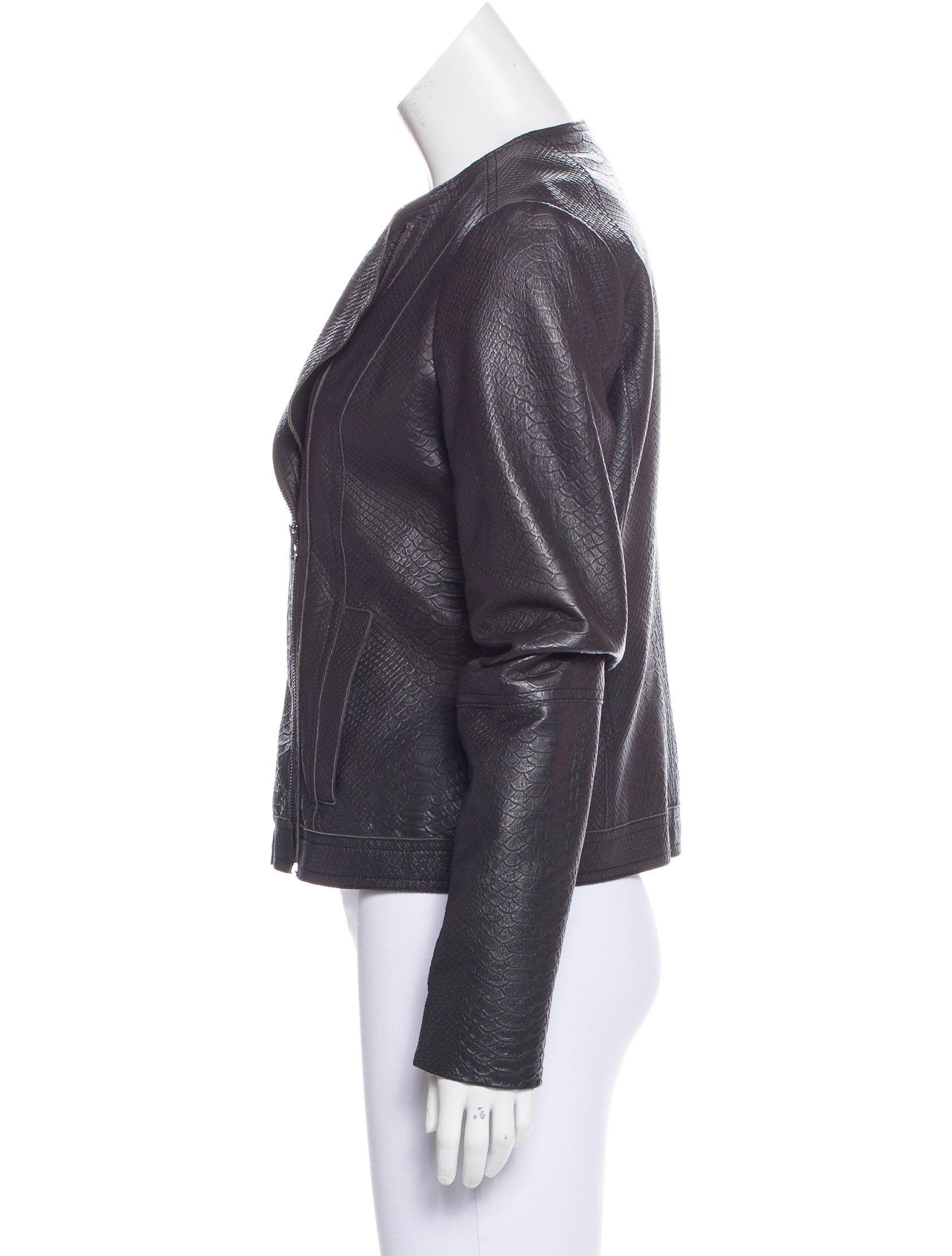 Vince Embossed Leather Jacket