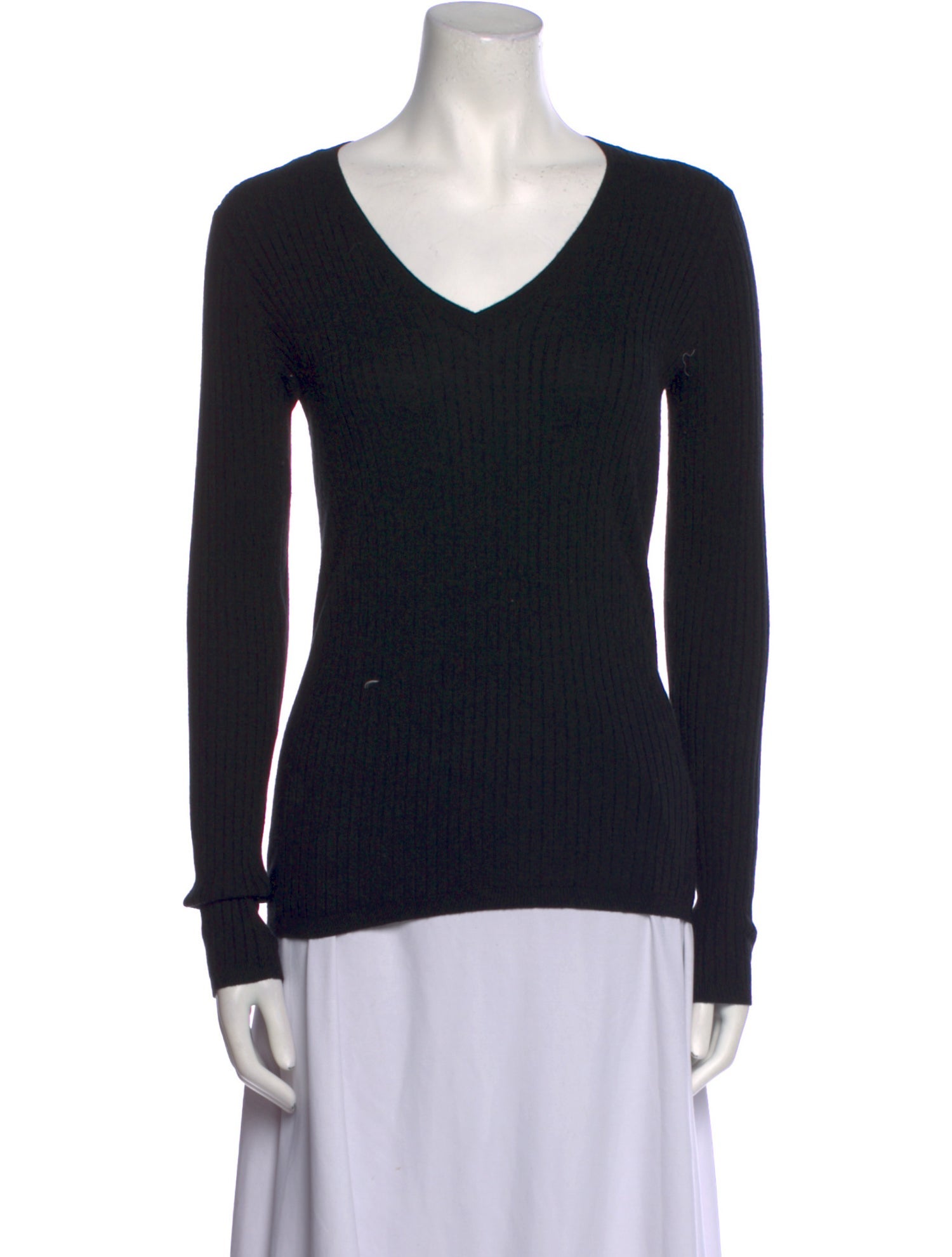 Vince V-Neck Long Sleeve Top - Black Tops, Clothing - WVN305259 | The ...