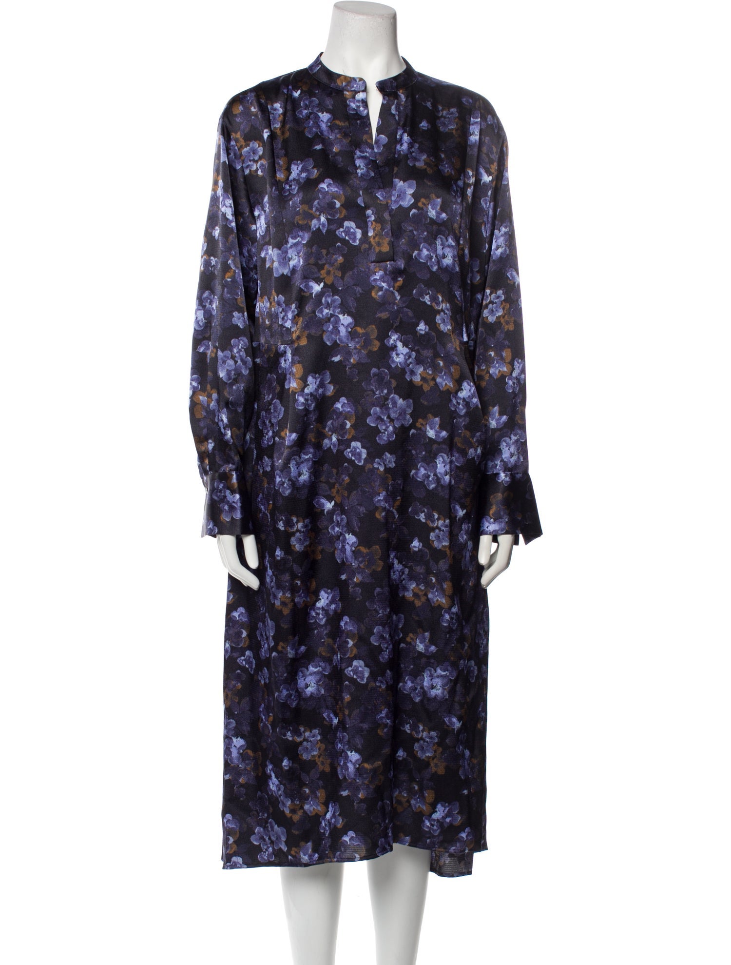 Vince Floral Print Midi Length Dress