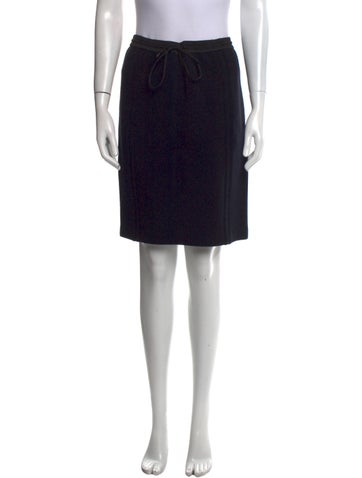 Vince Skirts Leather Trim Embellishment Knee-Length Skirt XS