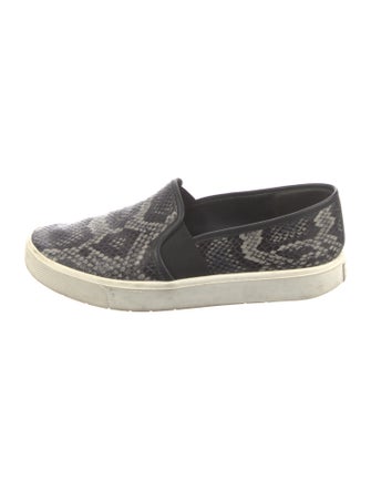 Vince Embossed Leather Animal Print Sneakers