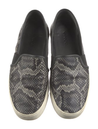 Vince Embossed Leather Animal Print Sneakers