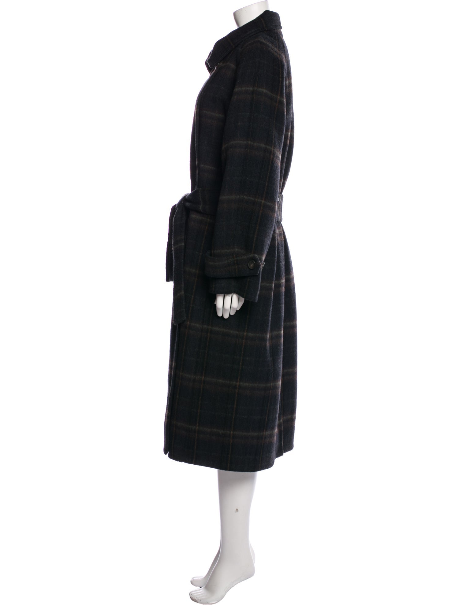 Vince Plaid Print Coat