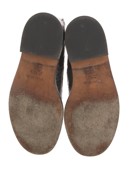 Vince Embossed Leather Animal Print Combat Boots