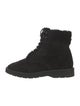 Vince Suede Faux Fur Trim Combat Boots
