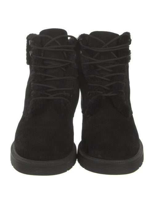 Vince Suede Faux Fur Trim Combat Boots