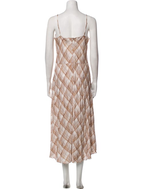 Vince Plaid Print Long Dress