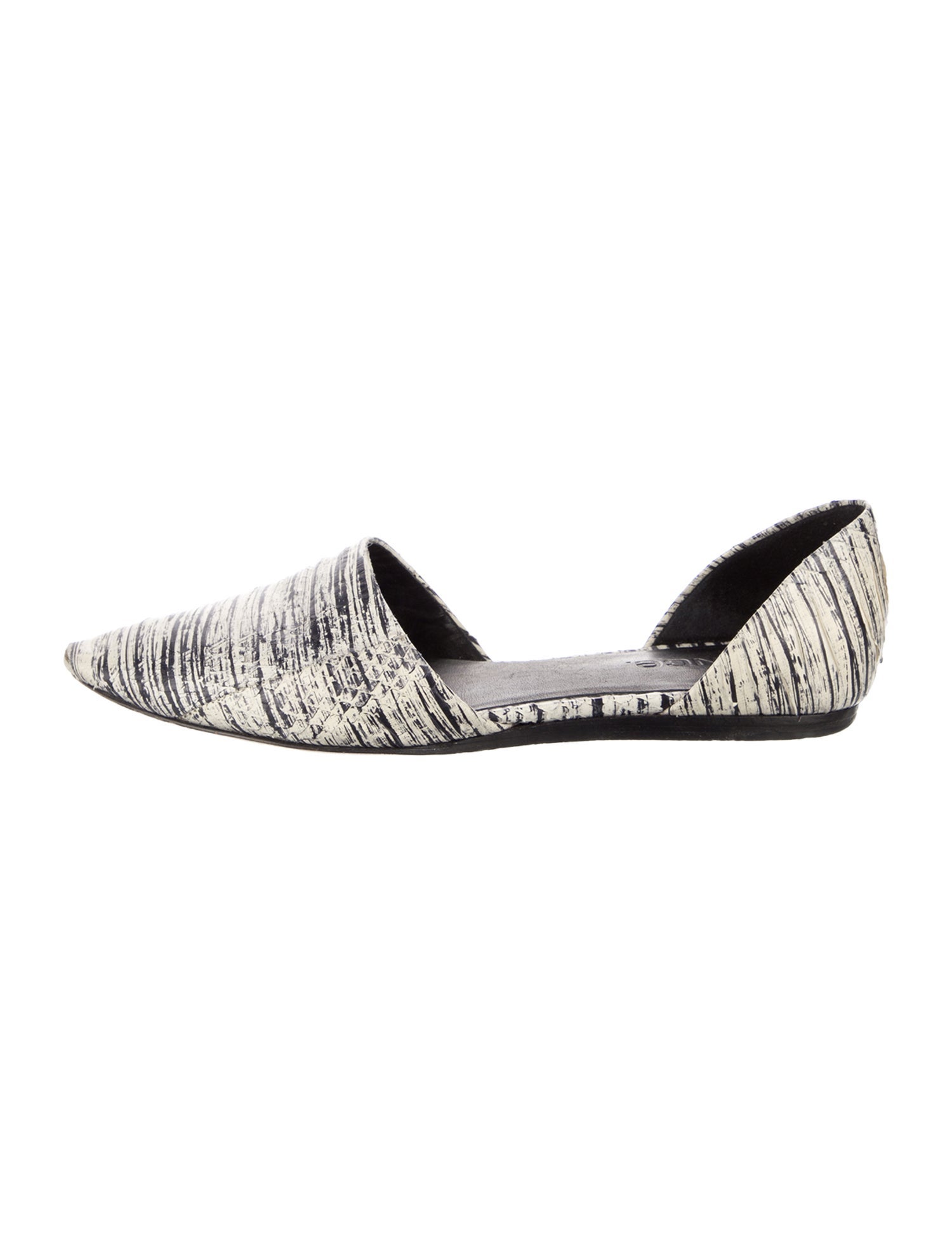 Vince Leather Printed D'Orsay Flats