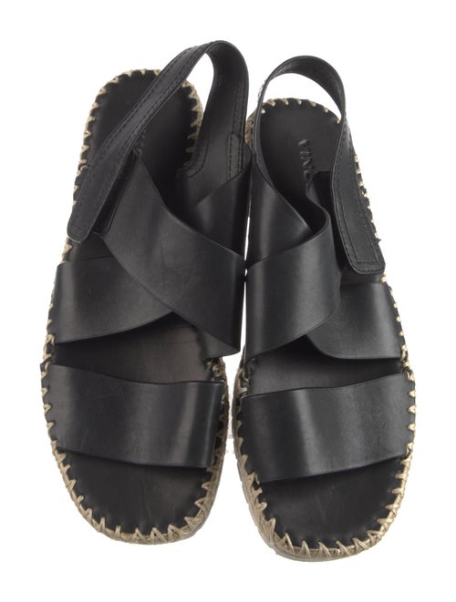 Vince Leather Whipstitch Trim Espadrilles