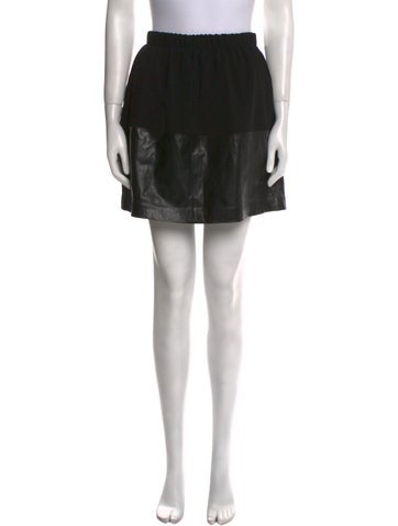 Vince Skirts Leather Trim Embellishment Mini Skirt S