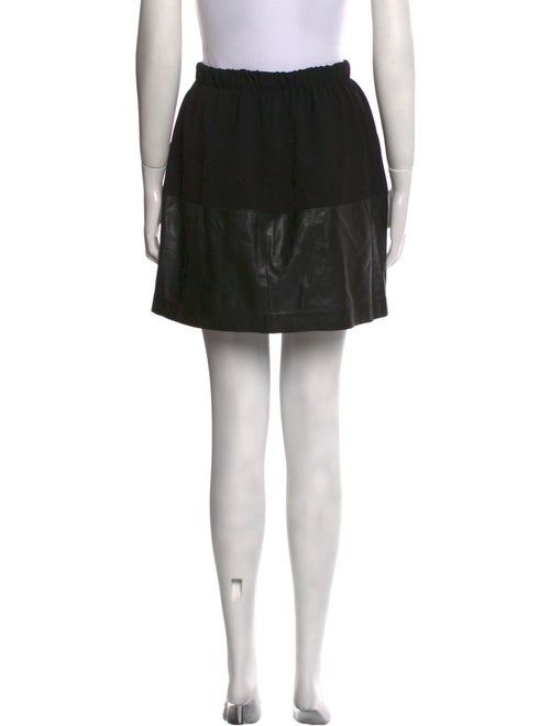 Vince Leather Trim Embellishment Mini Skirt