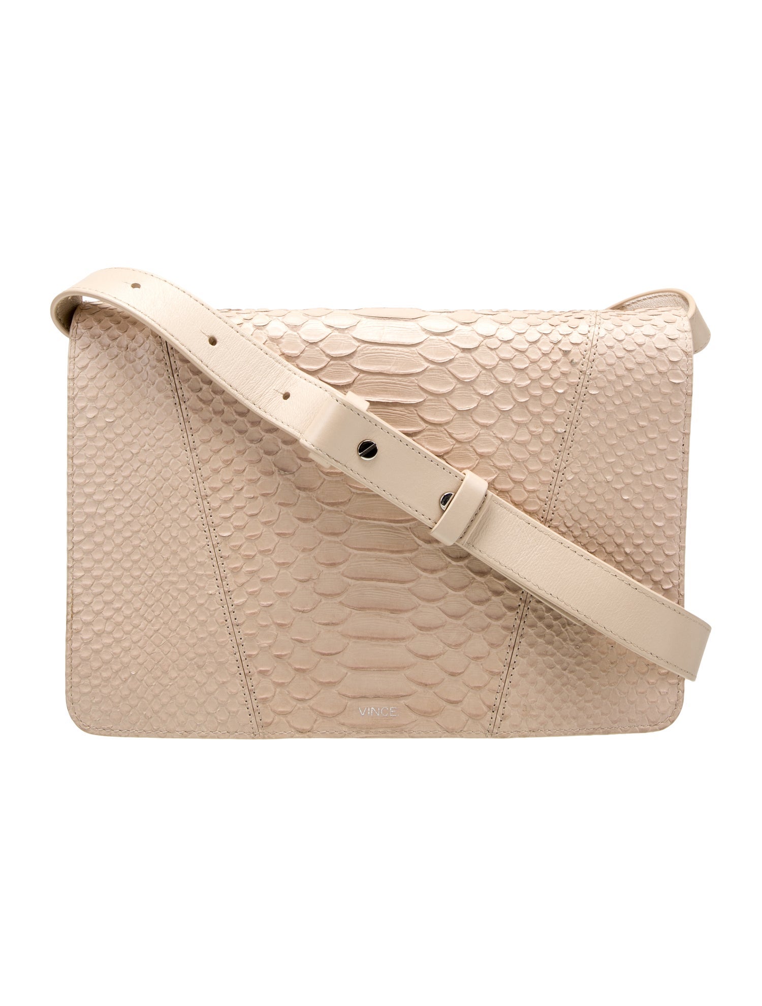 Vince Embossed Leather Messenger Bag