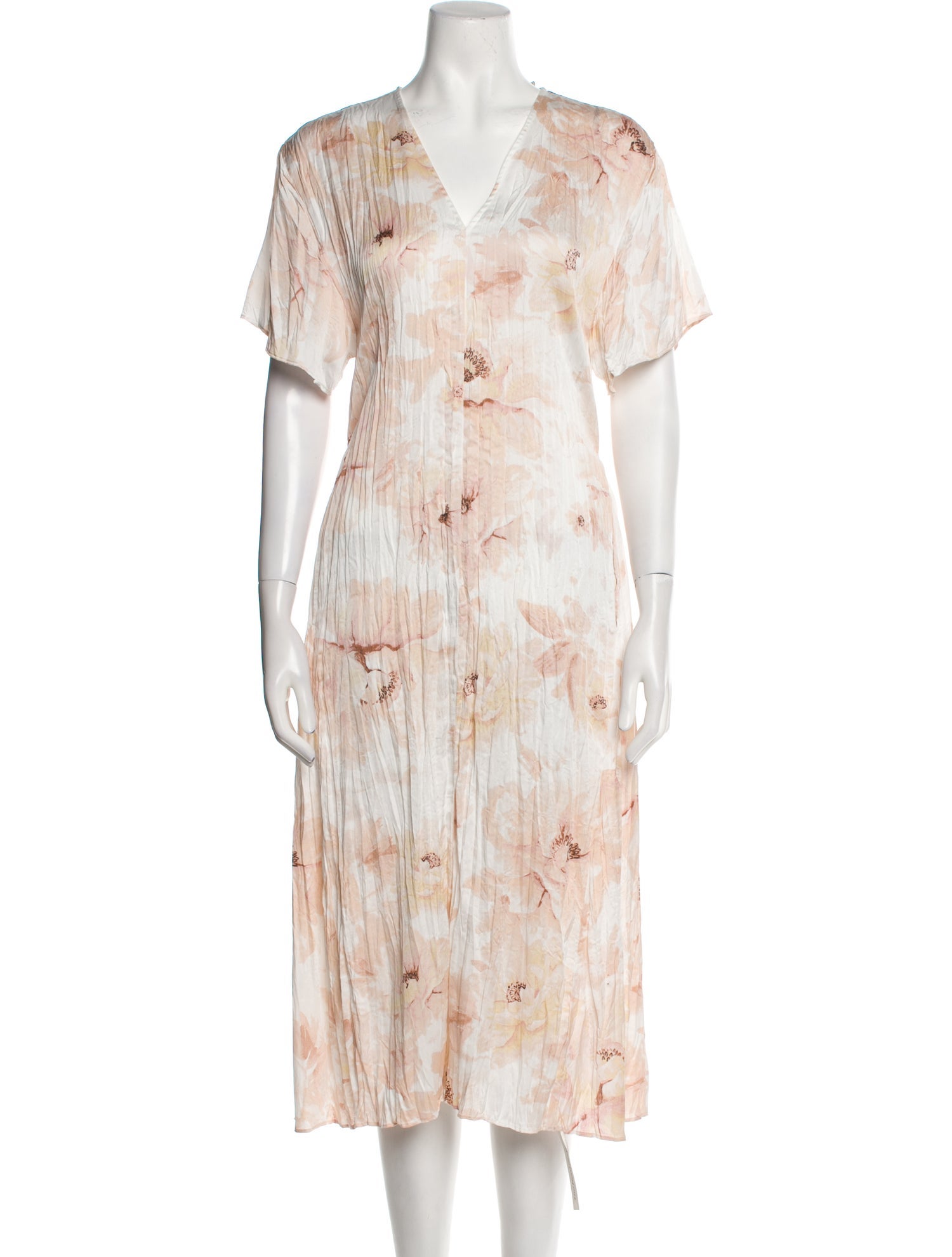 Vince Floral Print Midi Length Dress