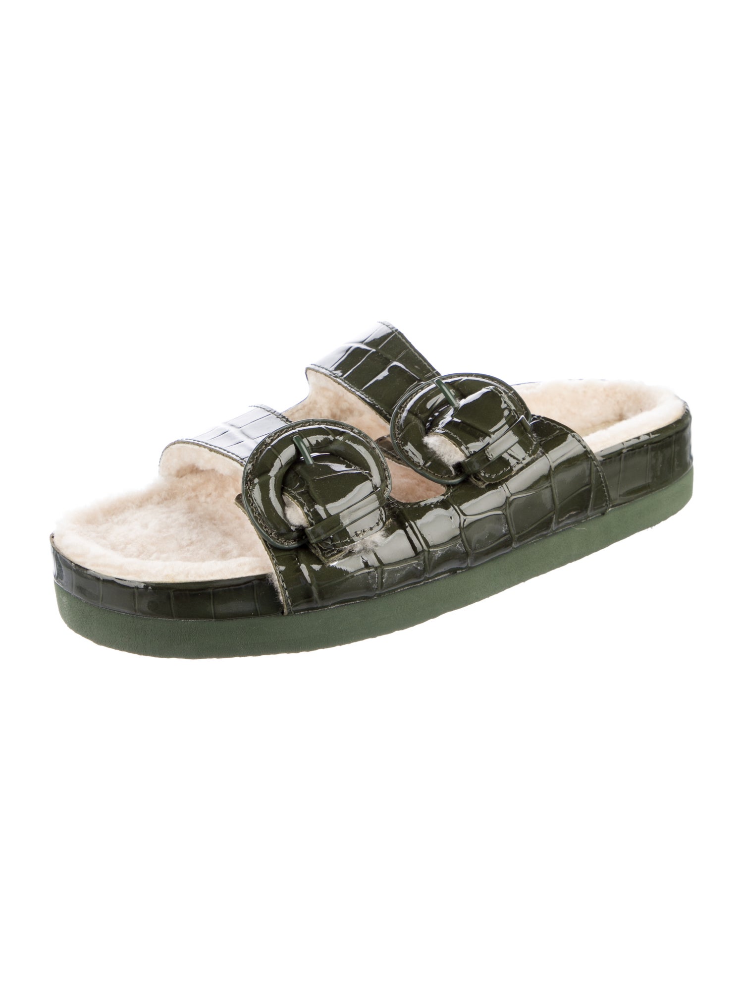 Vince Patent Leather Printed Slides