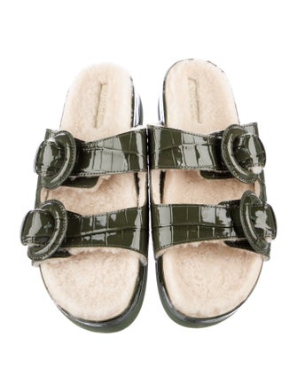 Vince Patent Leather Printed Slides