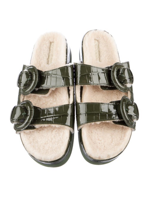 Vince Patent Leather Printed Slides