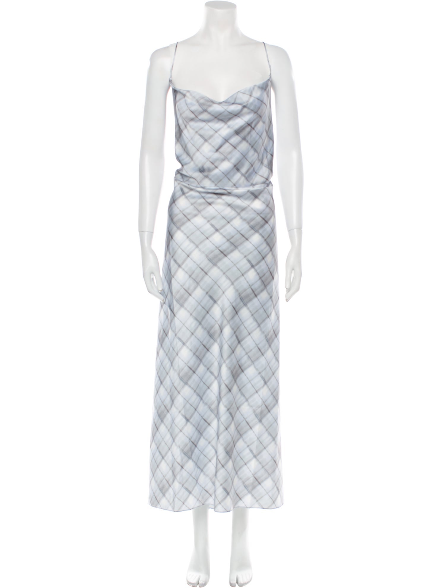 Vince Plaid Print Long Dress w/ Tags