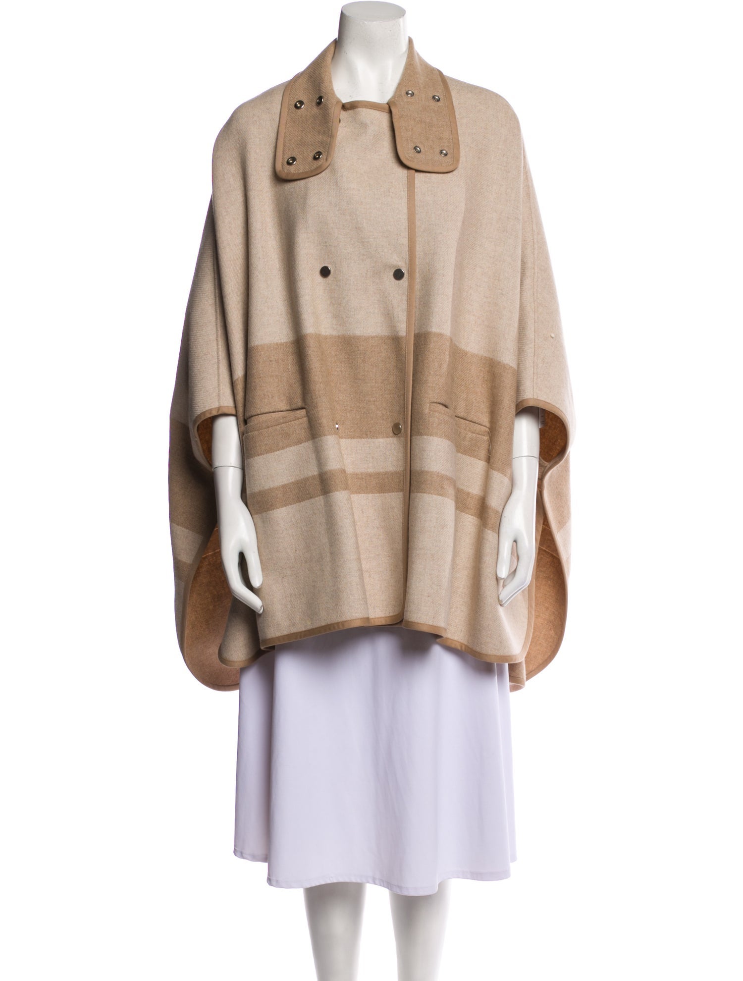 Vince Wool Striped Cape