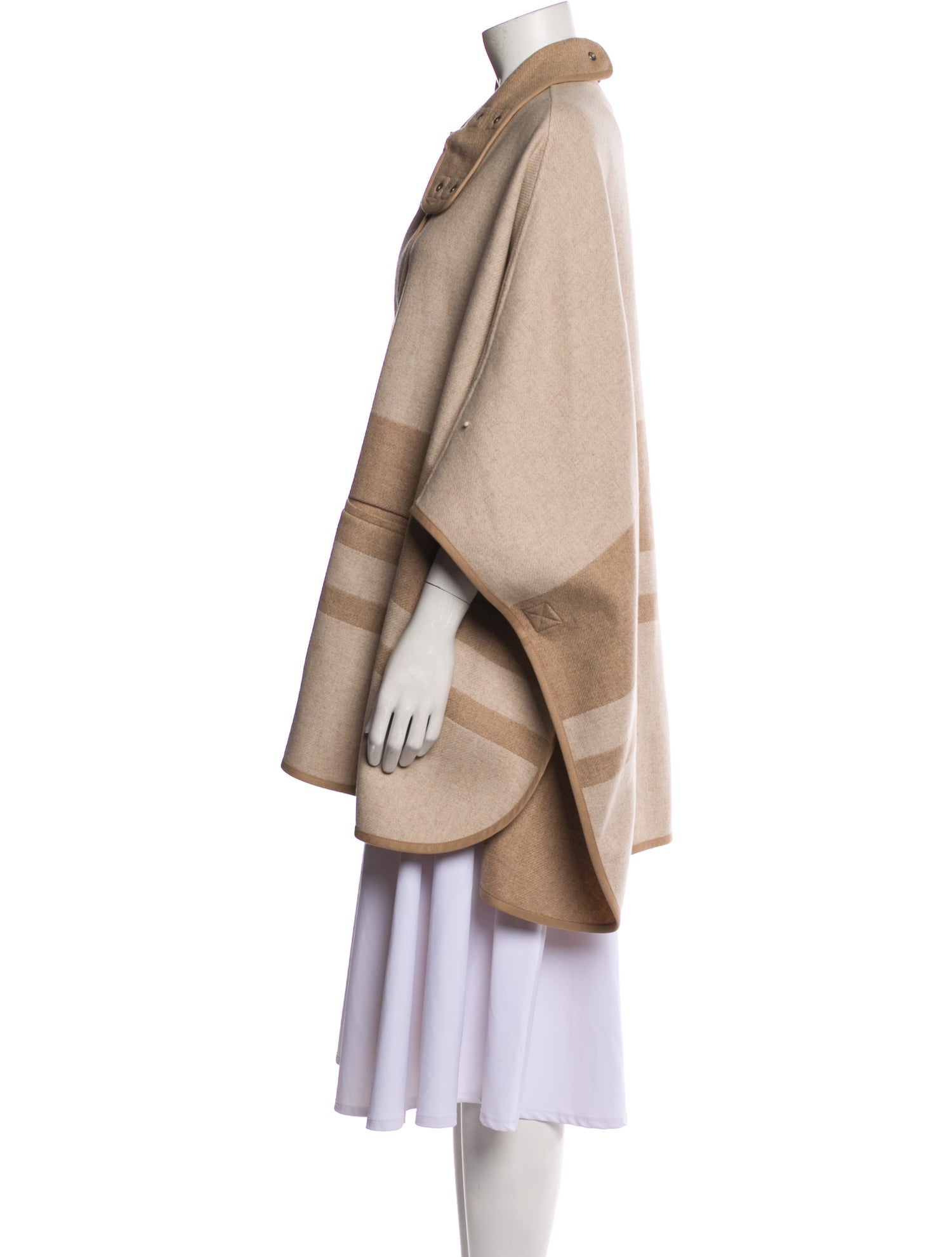 Vince Wool Striped Cape