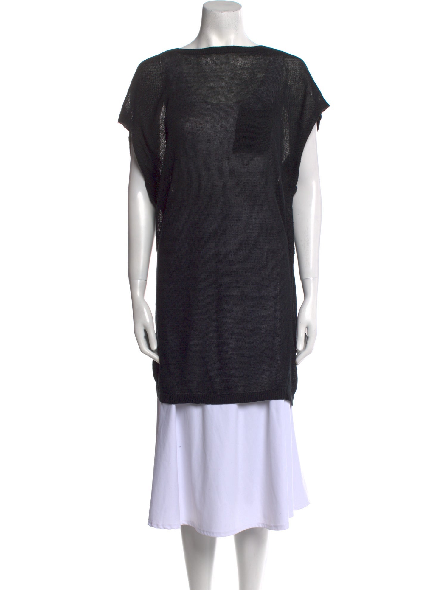 Vince Bateau Neckline Short Sleeve Tunic