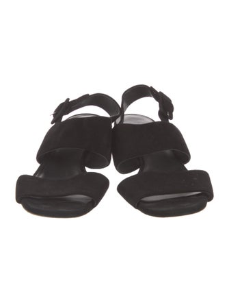 Vince Suede Floral Print Slingback Sandals