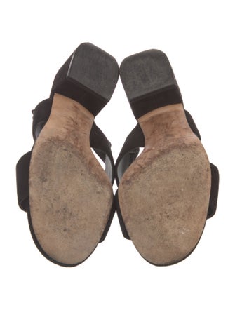 Vince Suede Floral Print Slingback Sandals