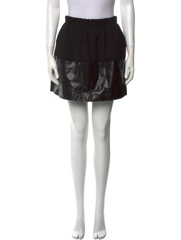 Vince Skirts Leather Trim Embellishment Mini Skirt S