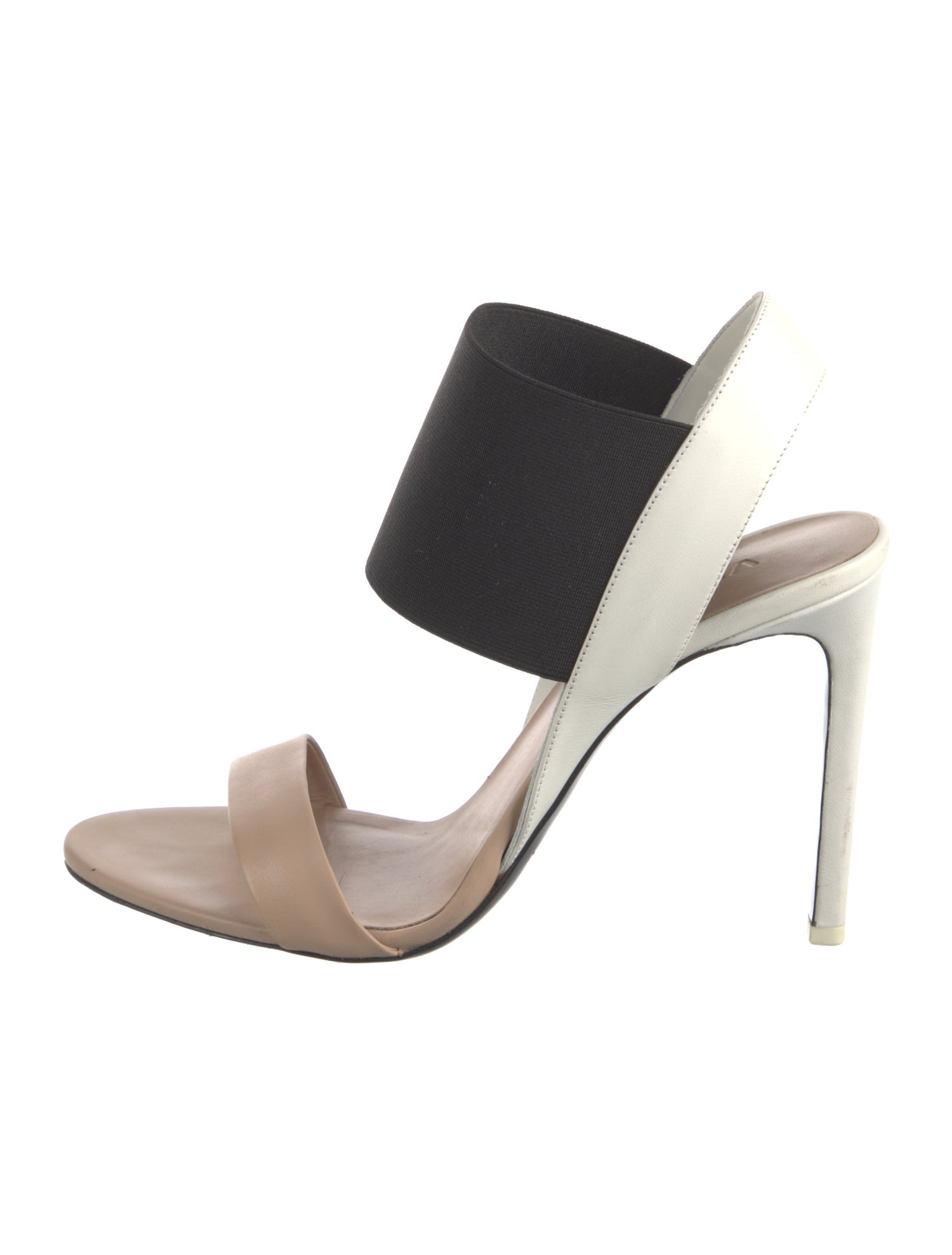 Vince Leather Colorblock Pattern Slingback Sandals