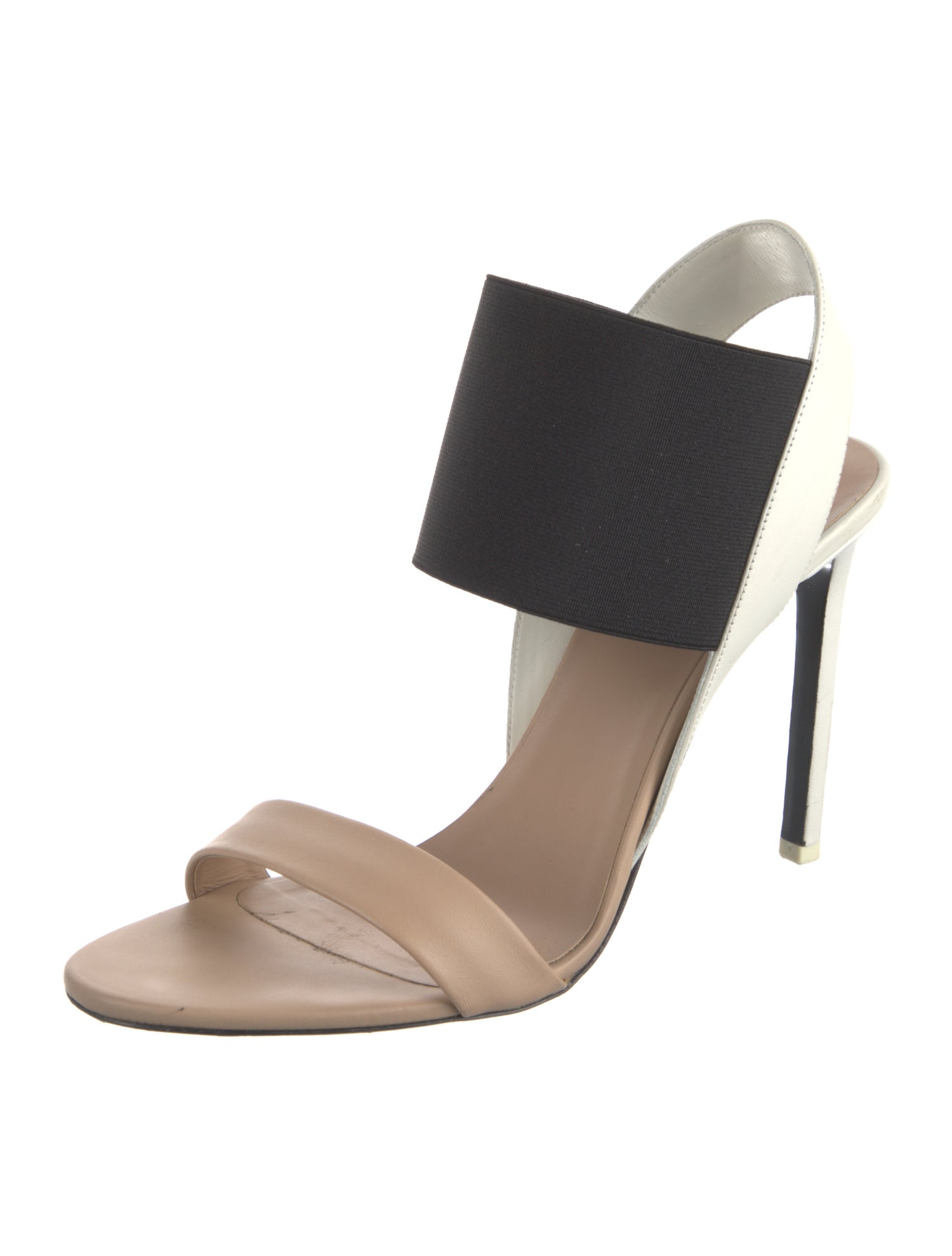 Vince Leather Colorblock Pattern Slingback Sandals