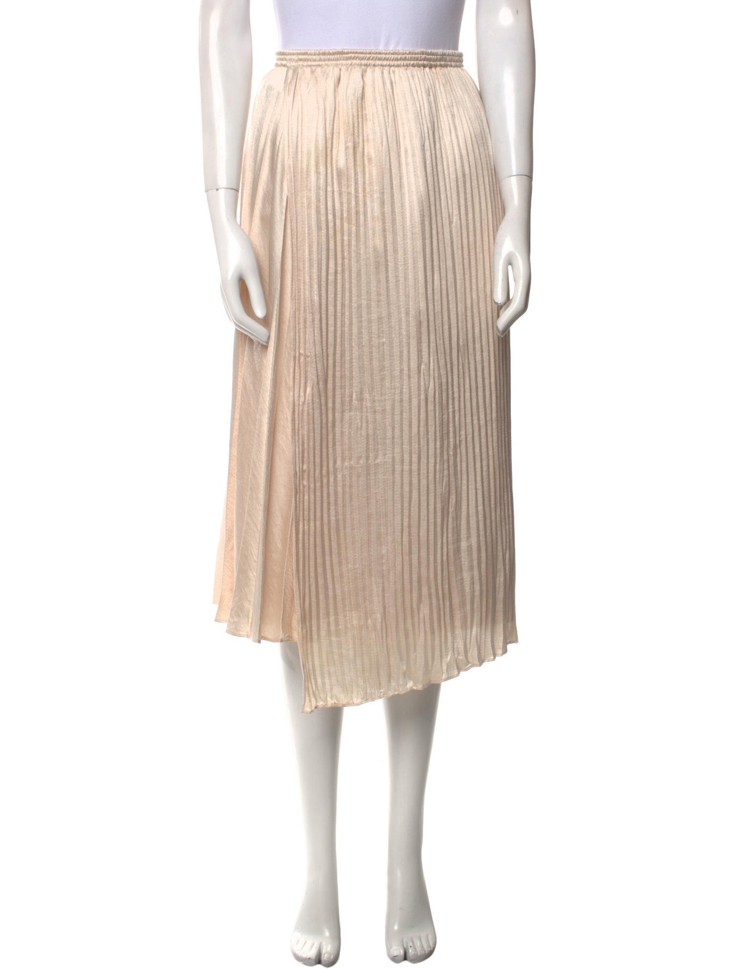 Vince Pleated Accents Midi Length Skirt