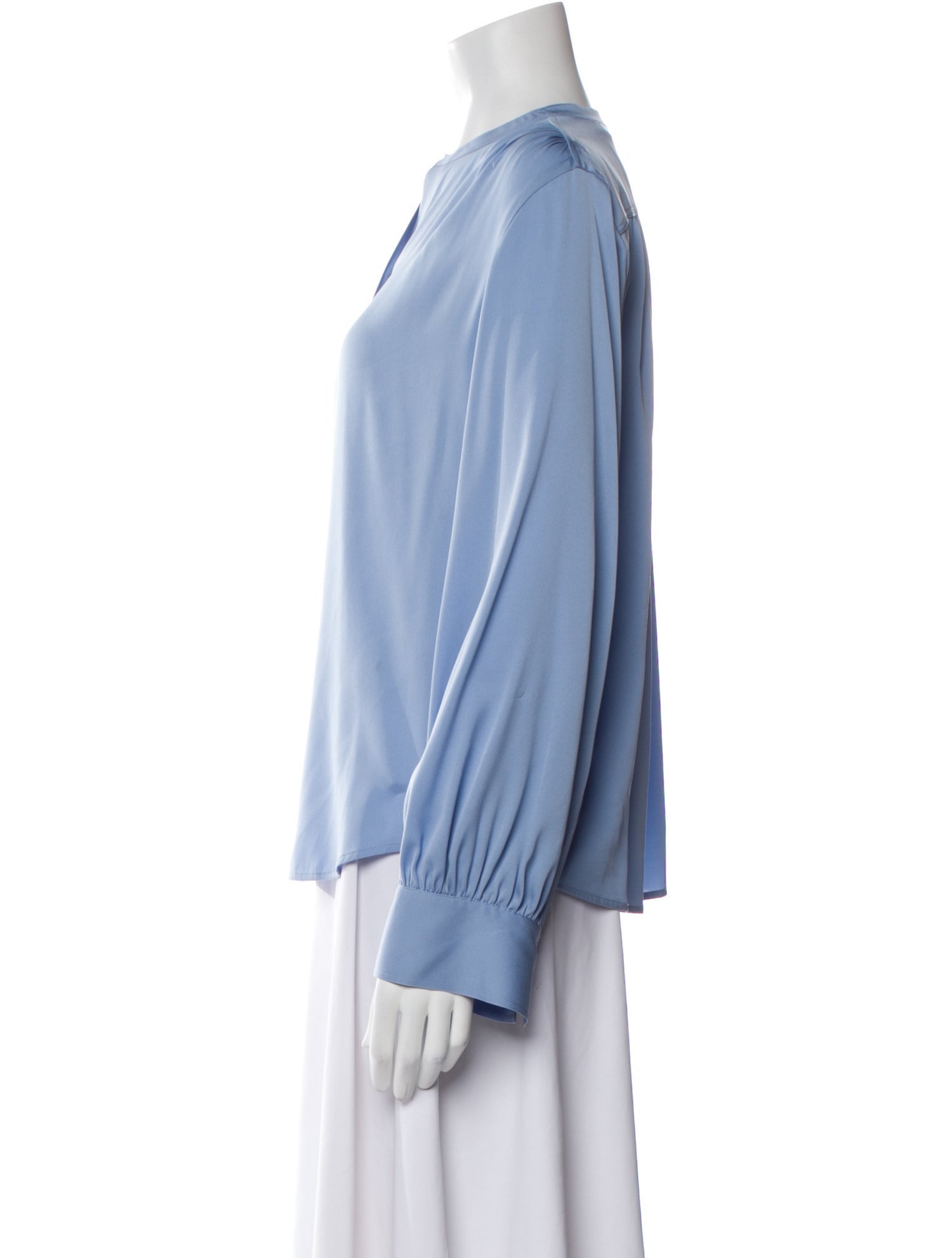 Vince Silk Crew Neck Button-Up Top w/ Tags