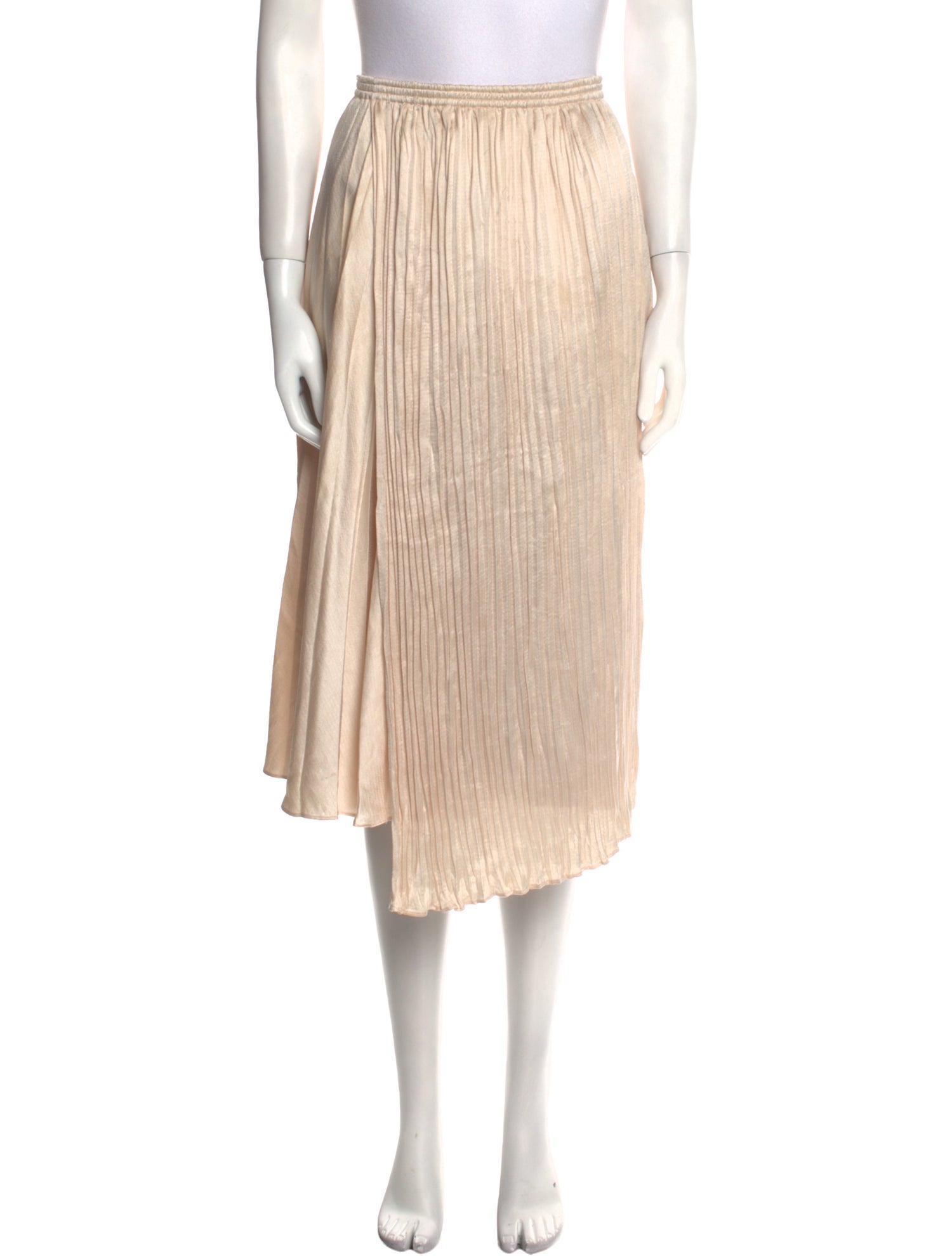 Vince Pleated Accents Midi Length Skirt