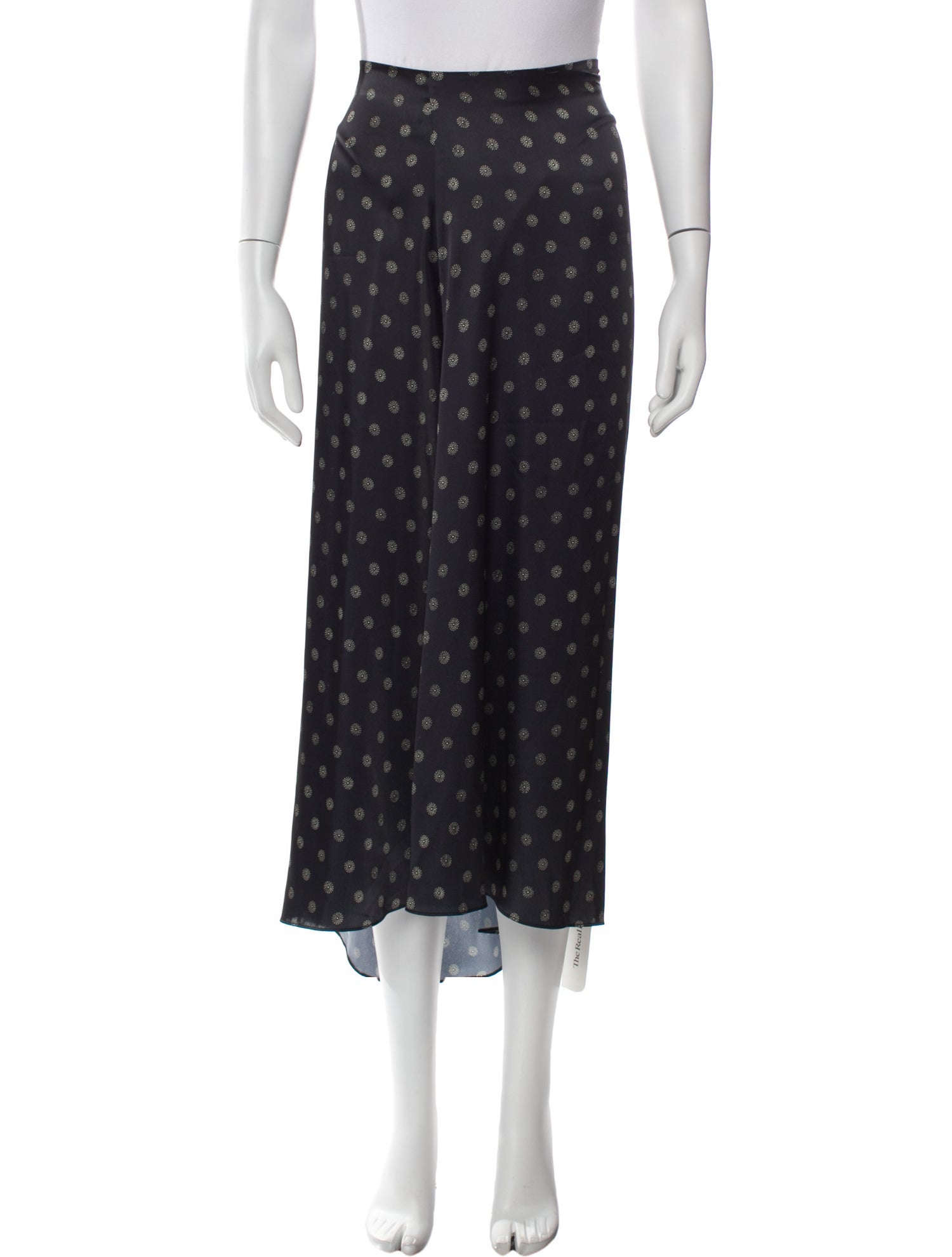 Vince Polka Dot Print Midi Length Skirt