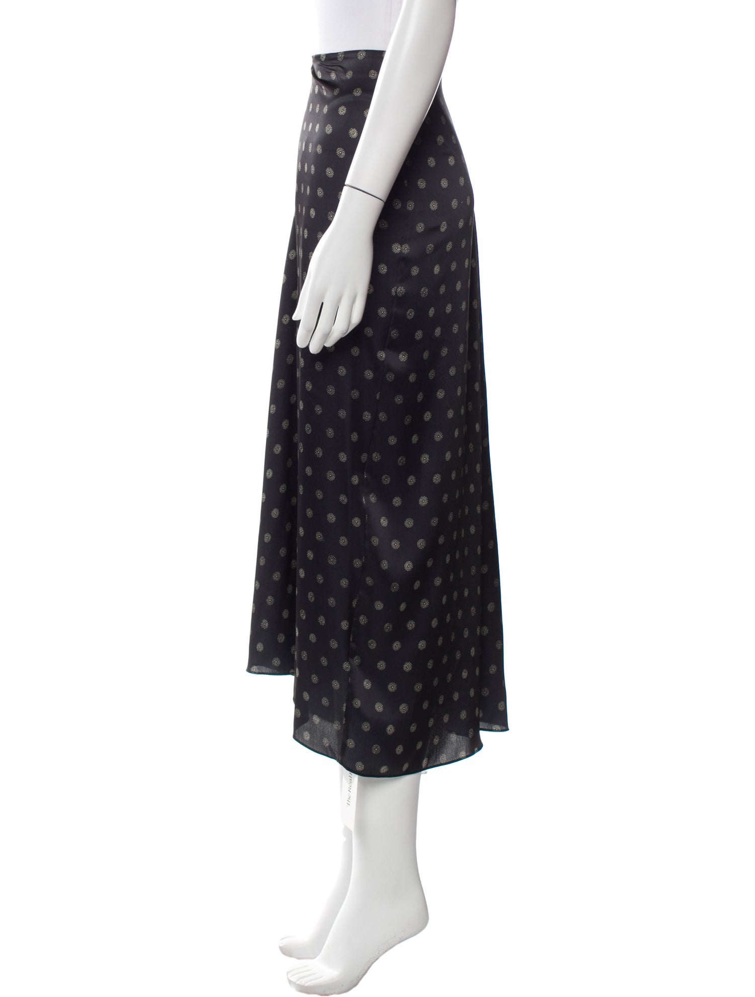 Vince Polka Dot Print Midi Length Skirt