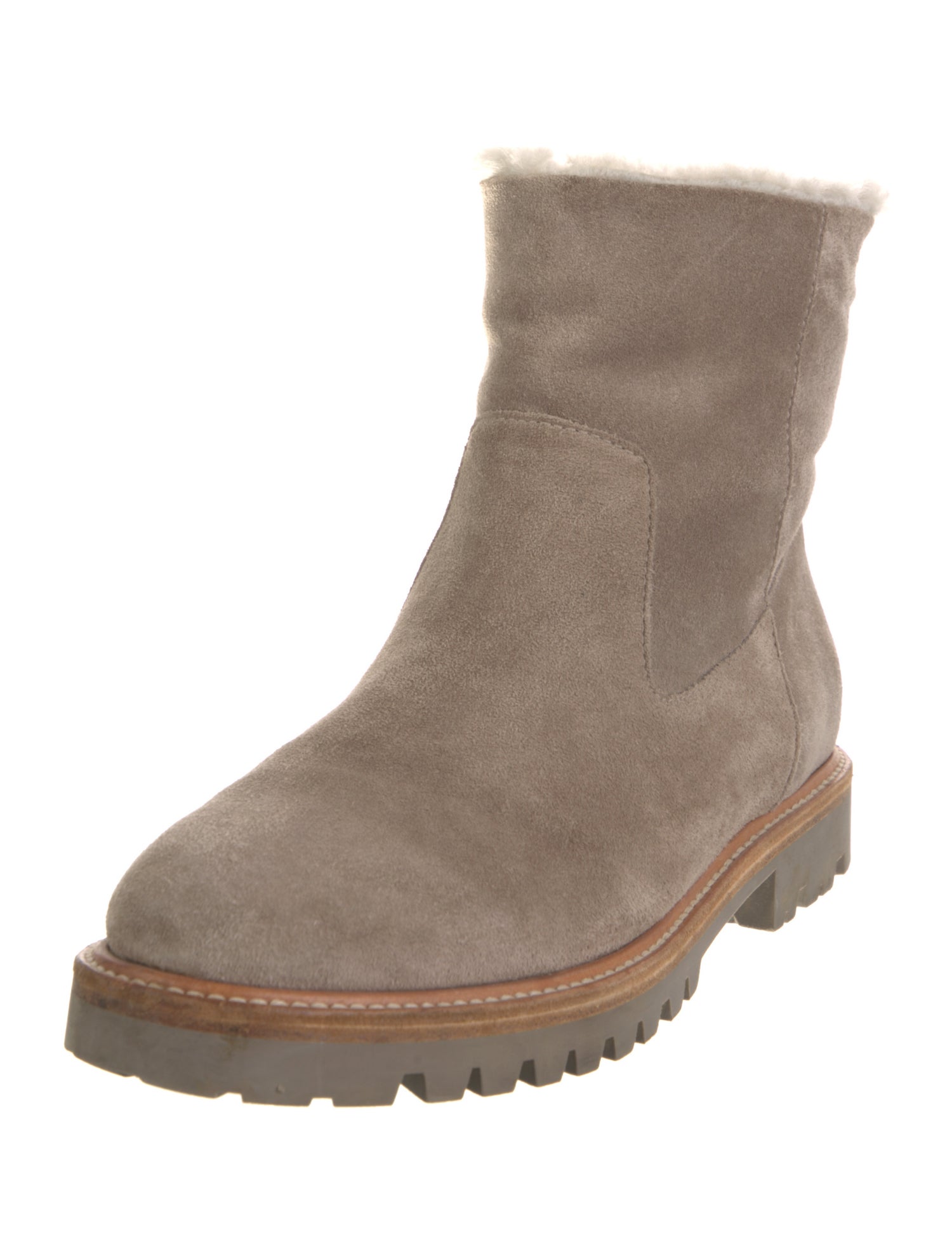 Vince Suede Fur Trim Boots