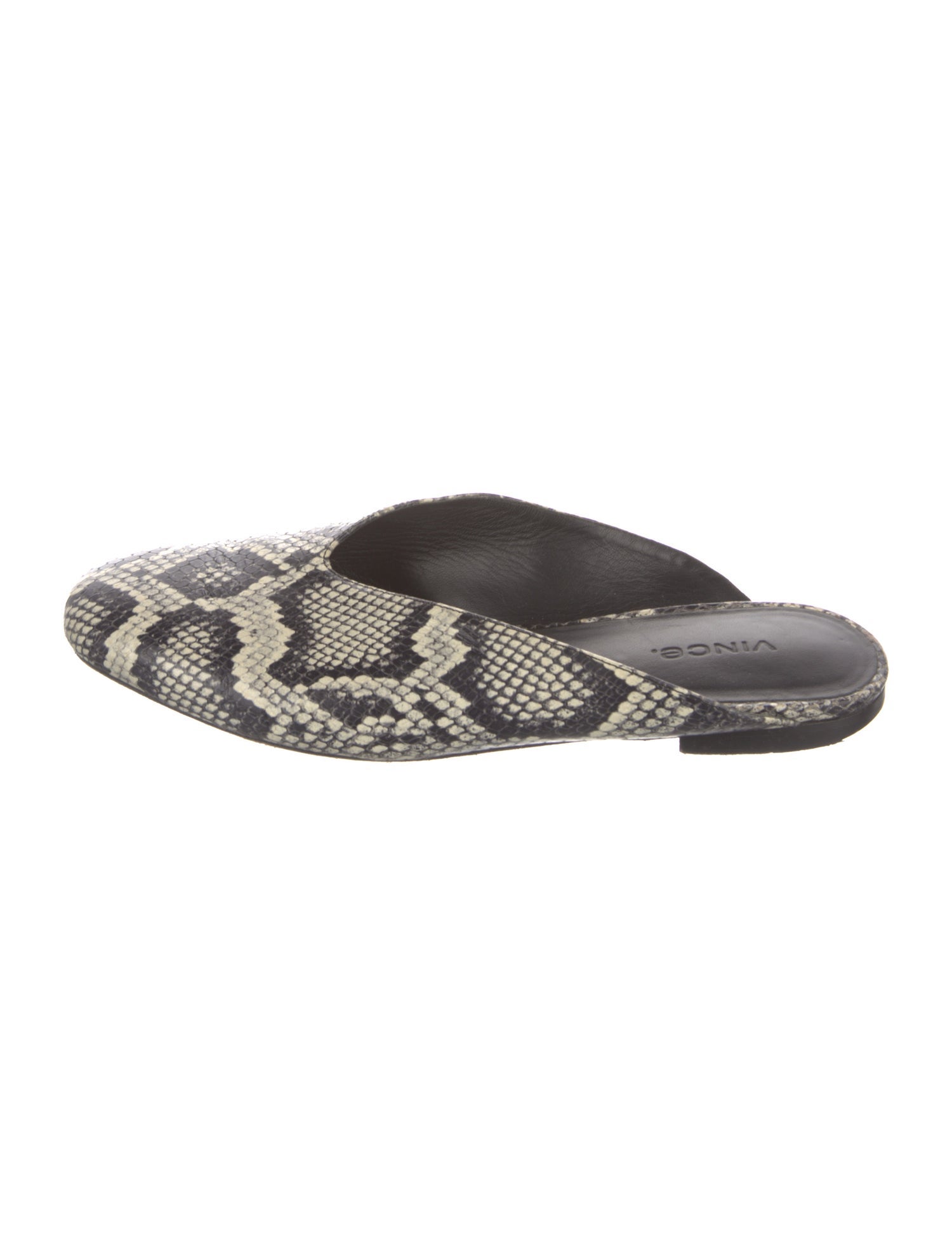 Vince Embossed Leather Animal Print Mules