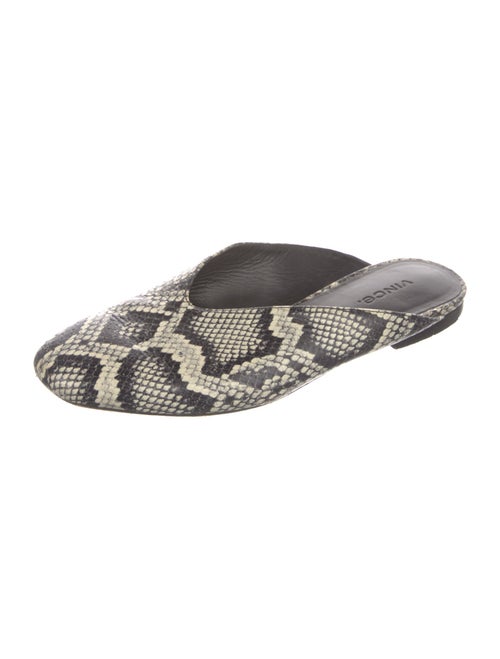 Vince Embossed Leather Animal Print Mules