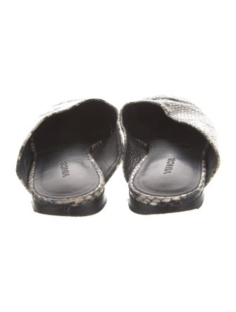 Vince Embossed Leather Animal Print Mules