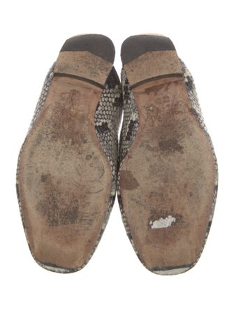 Vince Embossed Leather Animal Print Mules