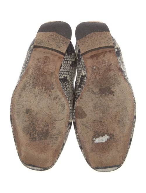 Vince Embossed Leather Animal Print Mules