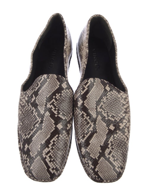 Vince Leather Animal Print Loafers