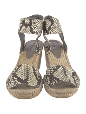 Vince Leather Animal Print Espadrilles