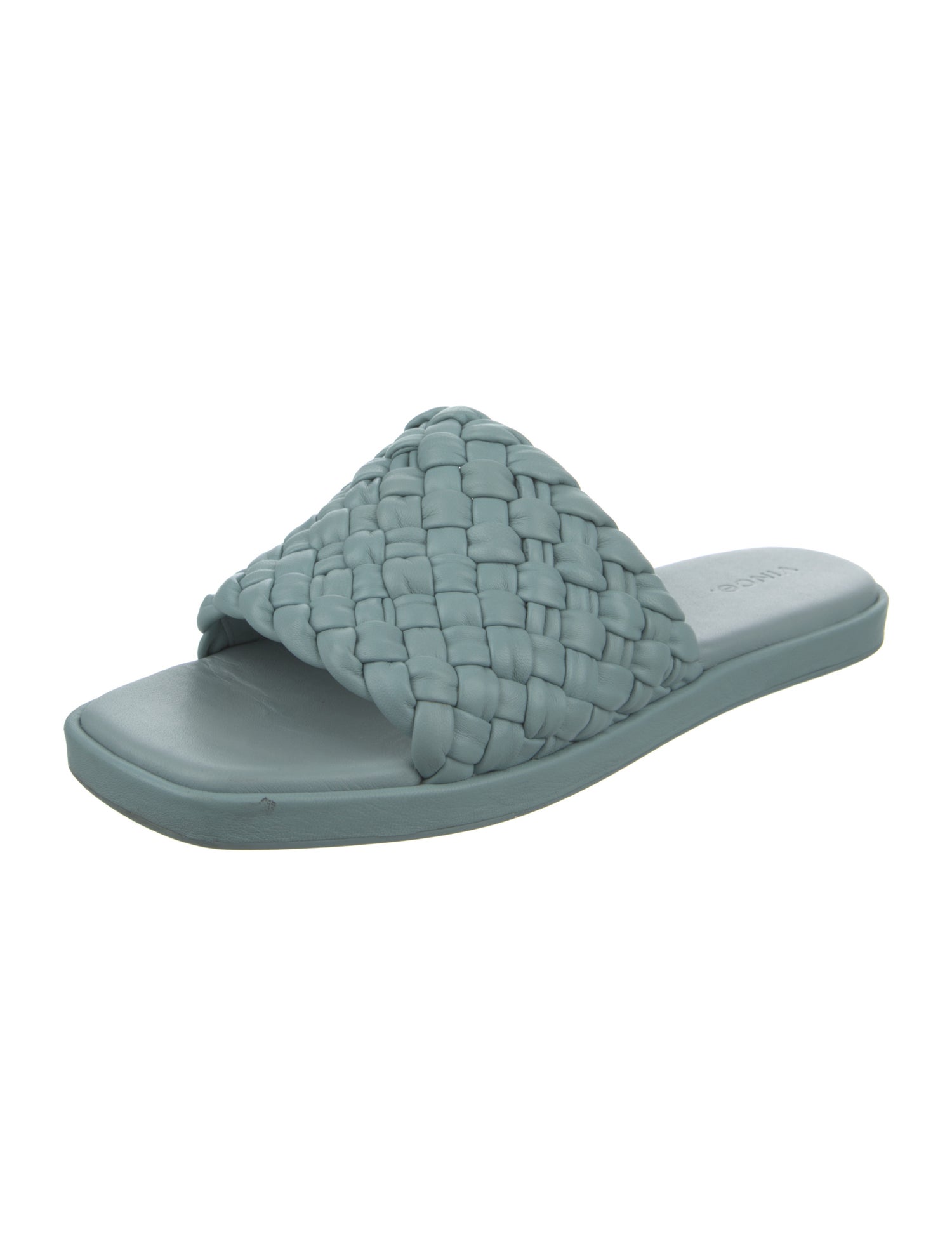 Vince Leather Braided Accents Slides