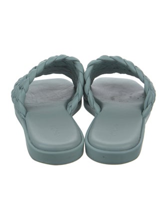 Vince Leather Braided Accents Slides