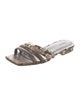 Vince Leather Animal Print Slides